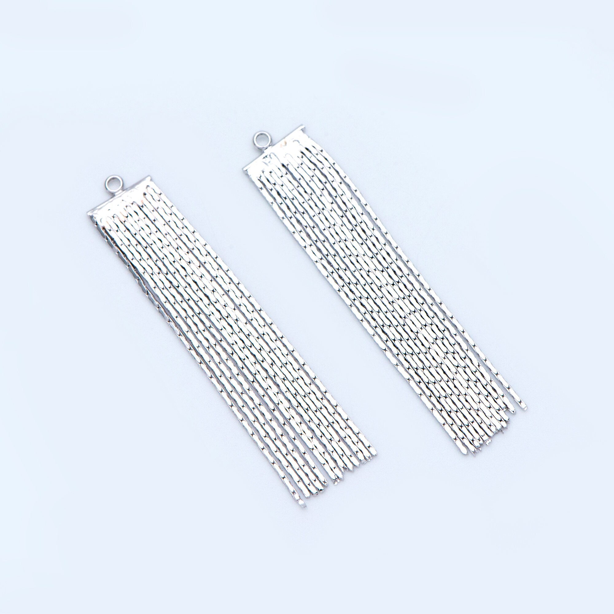 4pcs Gold/ Silver tone Chain Tassels 47x9mm, Gold/ Rhodium plated Brass Tassel Charm Pendants (GB-945-F)